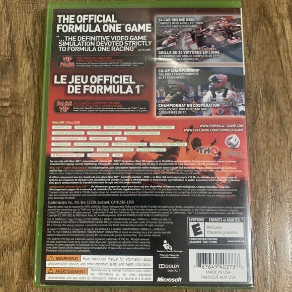 Xbox360 f1 2011 - Picture 2 of 3